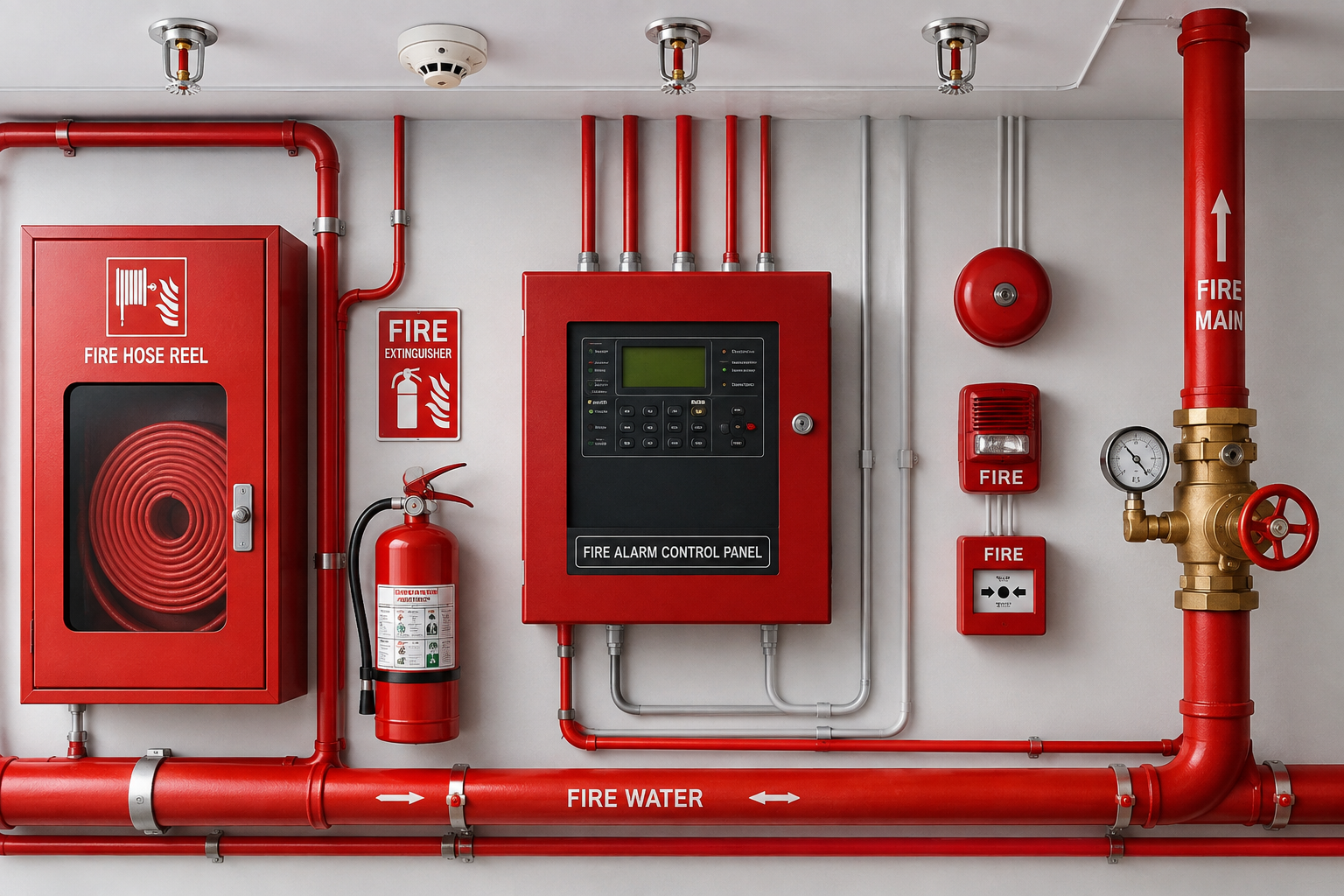 Spark Fire Safety technician servicing a pump room
